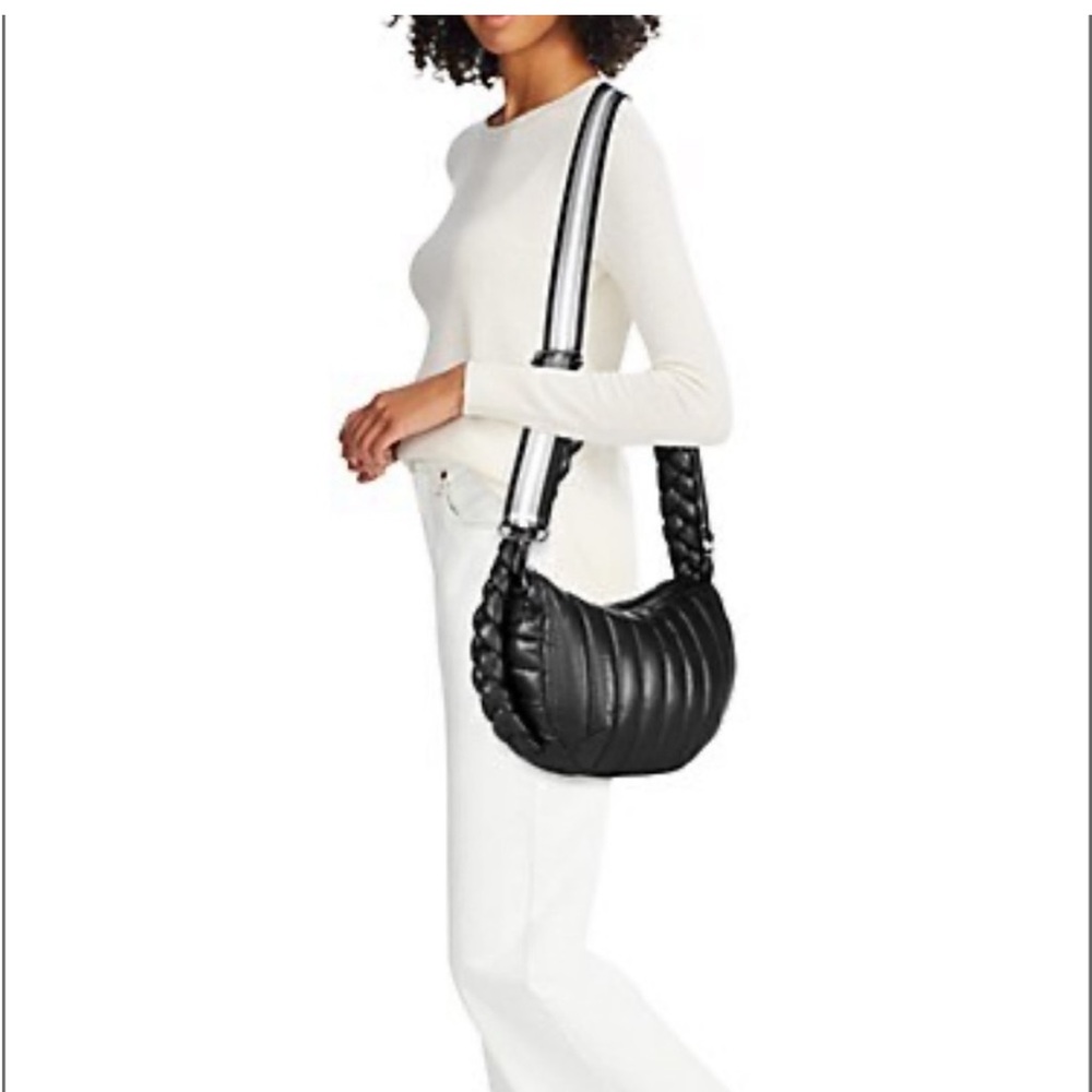 Think Royln | Kelsie Braided Quiled Nylon Hobo Bag. Black. - Picture 11 of 12